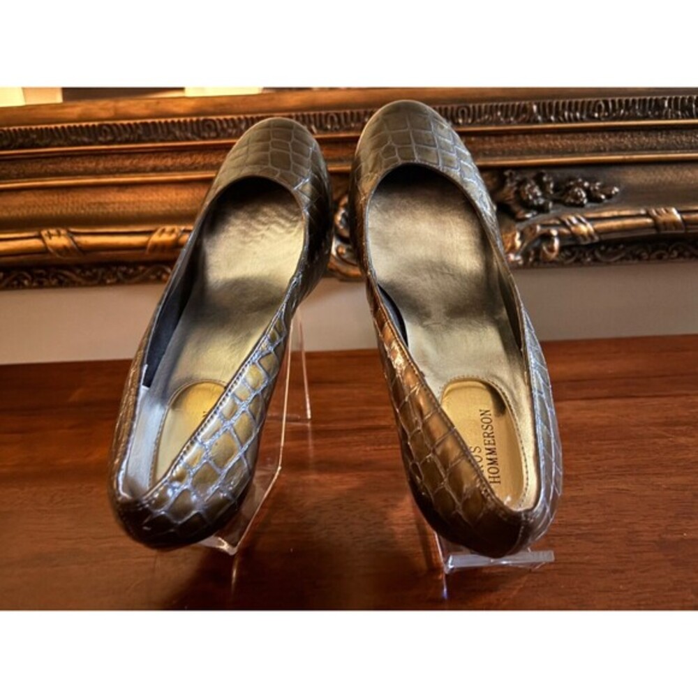 Ros Hommerson Womens‎ 9W Kitten Heels Green Faux  Patent Leather Style 39936